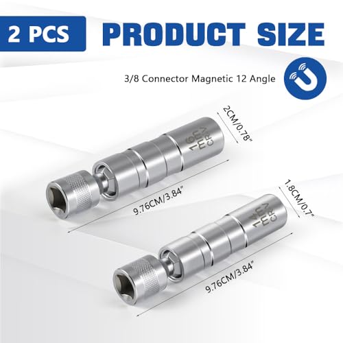 14mm & 16mm Spark Plug Socket, 3/8-inch Drive 12 Points 1mm Thin Wall Spark Plug Socket Removal Tool, Automotive Magnetic Swivel Spark Plug Socket Set, Car Accessories