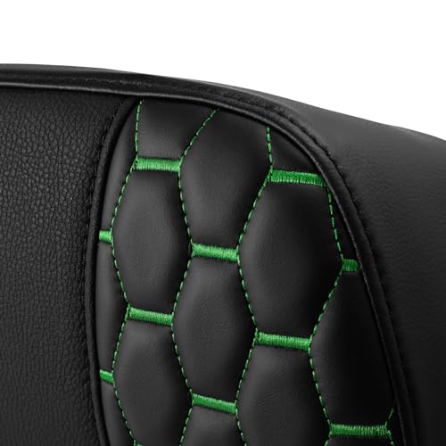 C.C. RIDER Passenger Backrest Pad Razor Chopped Tour Trunk for Harley Davidson Touring CVO Street Glide Road Glide Electra Glide 2014-2024 - color: Black+Green