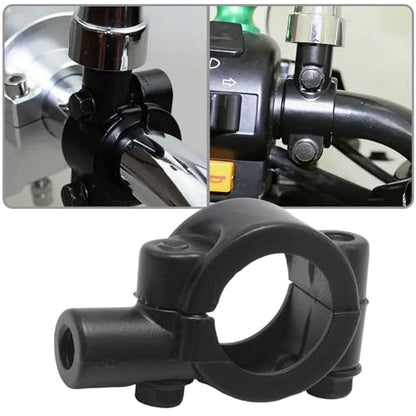 7/8" 22mm Motorcycle Mirror Mount 10mm Thread Mirrors Mounts Adapter, Handle Bar Clamps for Motorcycles ATV Scooter Bicycle Bike Handlebar Mirror Clamp Bracket Black (Pack of 2) - size: 7/8" Handlebar 10mm Thread