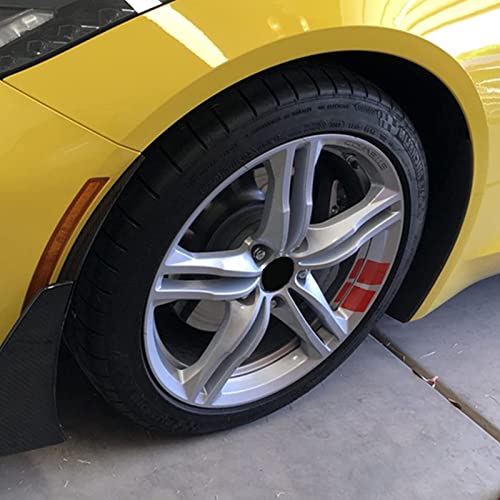 Kemaily Wheel Decals Hash Stripe Stickers Fits 18''- 21'' Wheels, 6Pcs Reflective Car Wheel Rim Decal Stripes Decoration Accessories (Red)