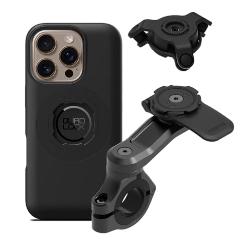Quad Lock Motorcycle Handlebar Mount PRO Kit with Vibration Dampener and MAG Phone Case for iPhone 16 Pro - size: iPhone 16 Pro