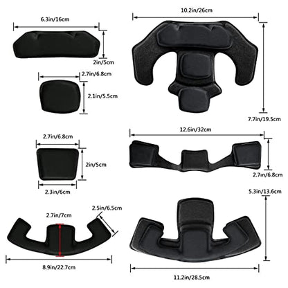 Tactical Helmet Pads - Universal Replacement Internal Memory Foam Pad Inserts for ACH, MICH, EXF Helmets - color: all black