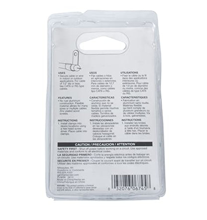 Gardner Bender PAW-1550L1 EZ Aluminum Cable Clips for Exterior Cables, ½", White