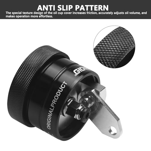 Universal Motorcycle Chain Oiler Lubricator Oiler Auto Hand Control Motorbike Oil Cup Part (Black) - color: Black