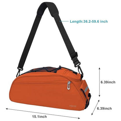 MOSISO Bike Rack Bag, Waterproof Bicycle Trunk Pannier Rear Seat Pouch Cycling Bike Carrier Backseat Storage Luggage Saddle Shoulder Bag - color: Orange