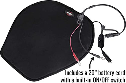 GEARS Heated Seat Pad for Motorcycle, ATV, Scooter & Snowmobile | Universal Fit Heated Seat Pad - Place On Top of Existing Seat | Exterior Warm Seat Cover | 12V Electric Heat Powersport Seat Warmer