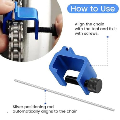 Generic 1Pcs Motorcycle Chain Alignment Tool, Aluminium Alloy Chain Adjusting Tool, Quick Accurate Alignment Tool, Chain Alignment Tool for Motorbike Bikes ATV, Blue, JH4Q2KL1R2M6V1TST7