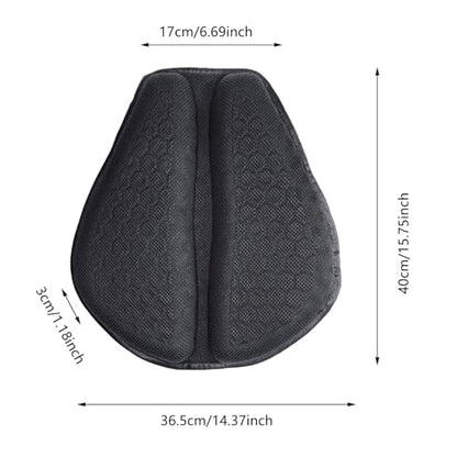 Motorcycle Seat Cushion, 100% Gel 3D-Honeycomb Rider Cushion for Motorcycle, Universal Non-Slip Grip Ergonomic Motor Seat Pad, TPE Shock Absorption Breathable for Long Rides (Black)
