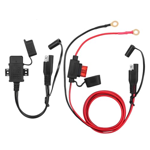 SAE to USB Cable Adapter, Quick Disconnect 2.1A USB Charger with Inline Fuse & O Ring Terminal, 12V-24V Waterproof SAE Fast Charging Socket Cable for Motorcycle Phone Tablet GPS
