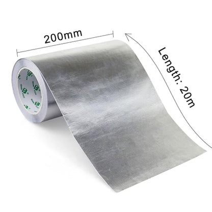 BOMEI PACK Adhesive Aluminum Foil Heat Shield Tape 1Pack 8inch x 66ft, Barrier Fiberglass Thermal Insulation Reflective Material High Temp Protectionn - size: 8in*66ft