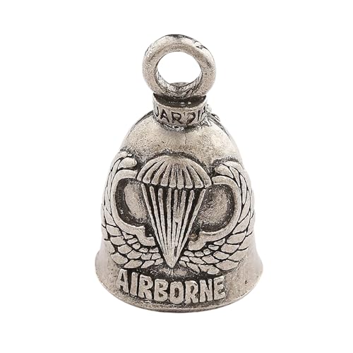Guardian Bell Airborne Good Luck Bell w/Keyring & Black Velvet Gift Bag | Motorcycle Bell | Lead-Free Pewter | Good Luck Gift to Friends & Family | Bike Bell | Made in USA - color: Airborne