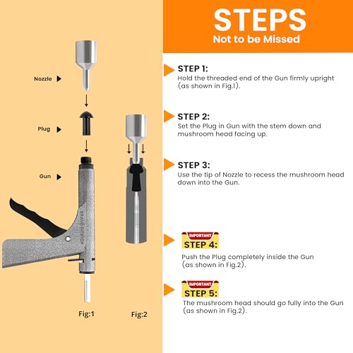 GRAND PITSTOP Tubeless Tire Gun Puncture Repair Kit with Mushroom Plug for Tyre Punctures and Flats on Cars, Motorcycles, ATV, Trucks & Tractors (Gun Kit Antic Silver)