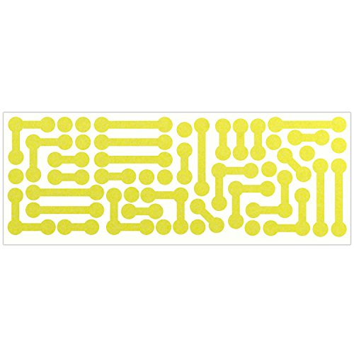 LiteMark Reflective Assorted Tech Shapes Sticker Decals for Helmets, Bicycles, Strollers, Wheelchairs and More - color: Lemon Yellow