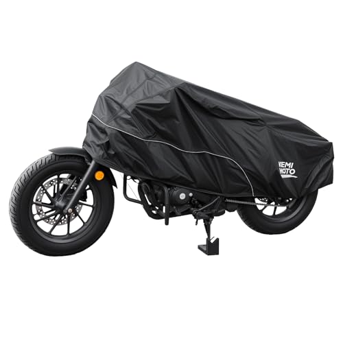 KEMIMOTO Motorcycle Half Cover Outdoor Waterproof Storage Bag Fit Lightweight Fit for Rebel CMX300 500 1100 Sportster Iron 883 Shadow Vulcan S Boulevard S40 Rain Snow Dust Protection Cover - size: Cruiser