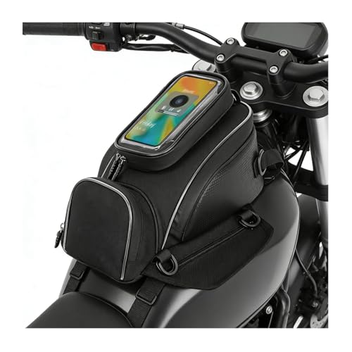 Motorcycle Tank Bag for Kawasaki Ninja 400 2018–2026, Magnetic & Strap Mount Tank Bag for Motorcycles, Waterproof Touch Screen Phone Pouch Anti-slip Base