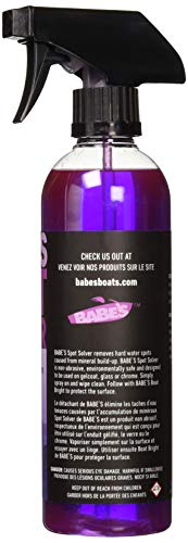 Babe’s Spot Solver – Hard Water Spot Remover for Boats – Safe for Gelcoat, Glass & Chrome – Non-Abrasive Marine-Grade Cleaning Solution - 1 Pint/Spray - size: 16 Fl Oz (Pack of 1)
