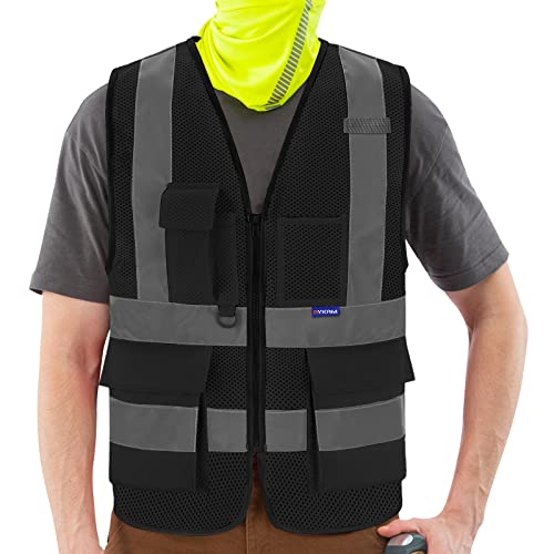 Black safety vest mesh for men small - color: Black Mesh, size: Small