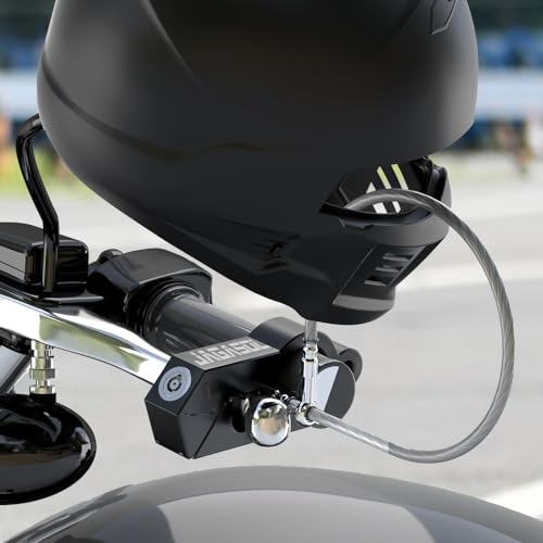JAGASOL Motorcycle Lock 'Combo Anti Theft Lock' for Motorbike, Scooters, ATV & Dirt Bike - color: Black
