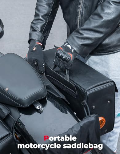 KEMIMOTO Quick Release Motorcycle Saddlebags Throw Over PU Leather Saddle Bags 36L Luggage Bag Fit for Sportster Softail Dyna V-star Shadow Road King 883 1200 Low Rider S Cruiser Vulcan Rebel