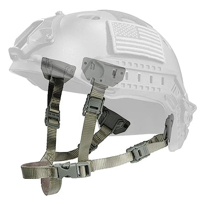 Tactical Helmet Chin Strap Adjustable Dial 4 Points Suspension System with Bolts and Screws for Tactical Fast MICH Bump Helmet Accessory - color: Style 3-Grey