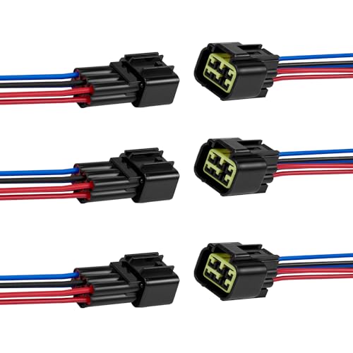 6 Pin Waterproof Connector,Waterproof Electrical Car Auto Wire Connector,16AWG Male Female Quick Disconnect Wire Connectors for Car Truck Motorcycle Marine Boat(3Pack) - size: 6pin way