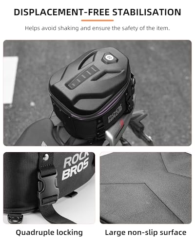 ROCKBROS Motorcycle Tail Bag - Waterproof Rear Seat Bag with Hard Shell Design - 12.5L Large Motorcycle Backpack