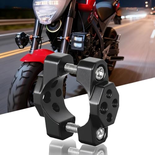 Universal Motorcycle Light Bracket – 22-32mm Handlebar Mount Clamp Holder for LED Spotlights, Fog Lights, Turn Signal Lights, Motorcycle Handlebar Bracket for Most Motorcycles