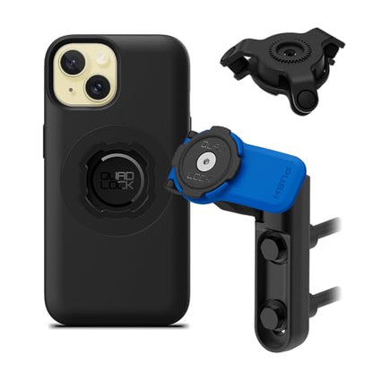 Quad Lock Brake/Clutch Motorcycle Phone Mount with Vibration Dampener and MAG Phone Case for iPhone 15 - size: iPhone 15