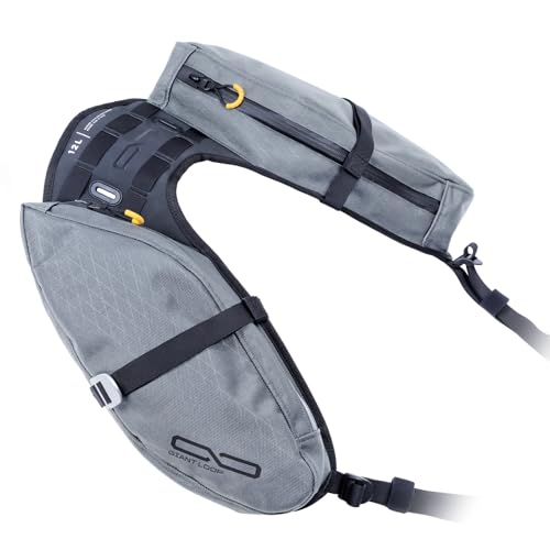 Giant Loop Mojavi Saddlebag, Water-Resistant Minimalist Motorcycle Storage Bag, Ideal for One or Two-Day Rides, Fits Any Dirt Bike, Enduro, Adventure & More (Saddlebag Zip, Gray 2025) - color: Gray 2025, style: Saddlebag Zip