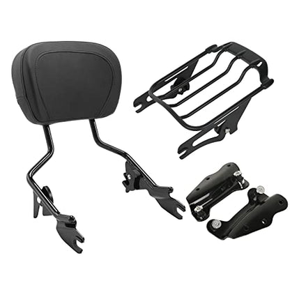 TCT-MOTORPARTS Black Detachable Upright Sissy Bar Passenger Backrest W/Pad Luggage Rack Docking Kits Fit for Harley Street Glide Road King 2009-2013 - color: Black #4(2009-2013)