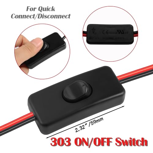 8.2FT/2.5M SAE to Alligator Clips Wire Harness with 12V Switch 16AWG 2Pin SAE to Battery Clamp Cable Quick Disconnect Extension Cord