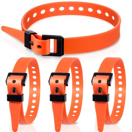 Blulu 4 Pack Reusable Industrial Straps 16" Length Reliable Tension Straps for Securing Bike Motor Gear -60 Lb. Working Load, Elastic Cable Ties for Welders Skis, Garden Hoses(Orange) - color: Orange, size: 16 inches