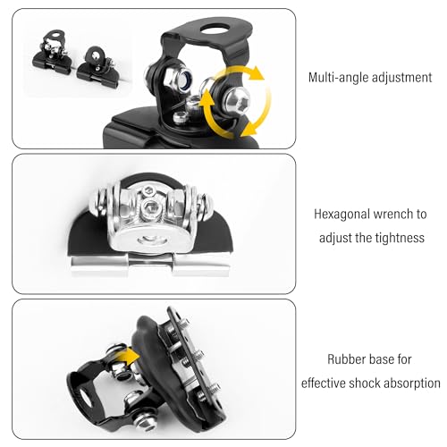 2PCS Car LED Light Bar Mounting Brackets with Hex Wrenches,Adjustable Car Accessories Hood Mount Light Brackets,Universal Car LED Grill Lights Bar Brackets for Car Truck SUV (Black) - color: Black