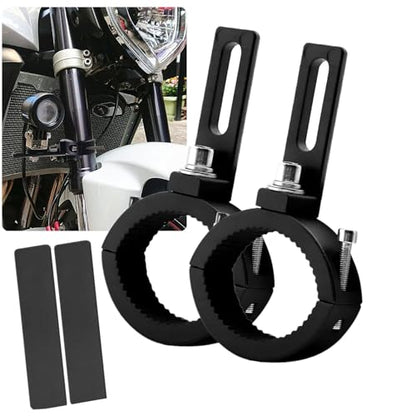 Motorcycle Fog Light Mount Brackets, Motorbike Auxliary Lights Tube Clamp Turn Signal Mounting Clamp Fog Light Holder Adjustable 3.8-5.4 cm Fits Tube 1.8" 2" 2PCS (L) - size: Large