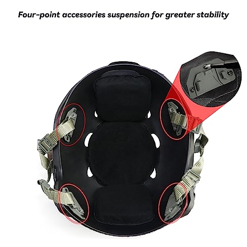 Tactical Helmet Chin Strap Adjustable Dial 4 Points Suspension System with Bolts and Screws for Tactical Fast MICH Bump Helmet Accessory - color: Style 3-Grey