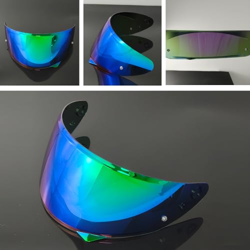HJ-34P Helmet Visor Replacement for HJC C10.Motorcycle Helmet Shield UV Protection Compatible with HJC C10 (Revo Deep Green+Anti Fog Film) - color: Anti Fog Film+rvo Deep Green