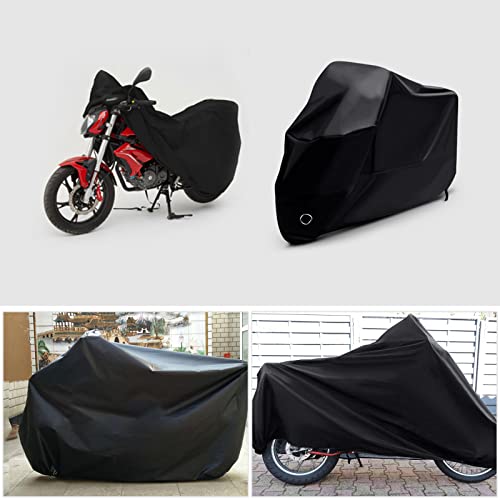 LIHAO Waterproof Motorcycle Cover Shelter Rain UV All Weather Protection 190T - size: 190T