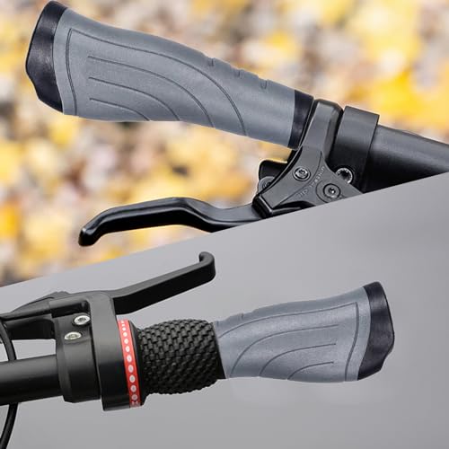 TOPCABIN Bike Grips 2PCS 90mm Length Bike Handlebar Grips Short Mini Bicycle Handlebar Grips Two-Color Rubber Ergonomic Design - color: PVC Grey(90mm+130mm)