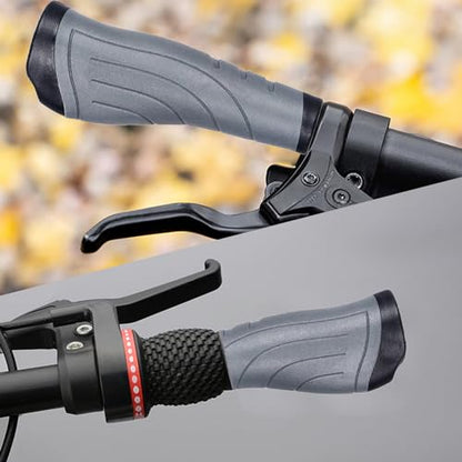 TOPCABIN Bike Grips 2PCS 90mm Length Bike Handlebar Grips Short Mini Bicycle Handlebar Grips Two-Color Rubber Ergonomic Design - color: PVC Grey(90mm+130mm)