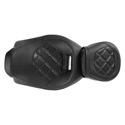 Low-Profile Driver Passenger Seat Pillion Set Fits for Harley Touring 2009-2023 Street Glide Road Glide Road King Ultra Limited - color: Seat Black
