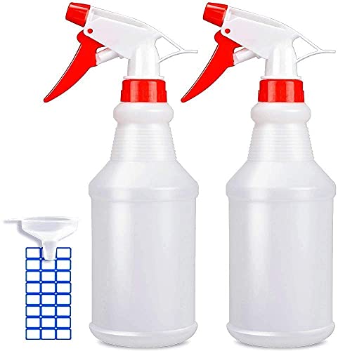 JohnBee Empty Spray Bottles (16oz/2Pack) - Adjustable Spray Bottles for Cleaning Solutions - No Leak and Clog - HDPE spray bottle For Plants, Pet, Vinegar, BBQ, and Rubbing Alcohol - size: 16 oz/2 pack