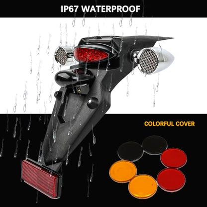 DREAMIZER 4pcs LED Motorcycle Amber Red Front Rear Brake Turn Signal Light Blinker Driving Tail Light Compatible With Sportster 883 Street bike Dirt bike Cruiser and chopper - color: Chrome