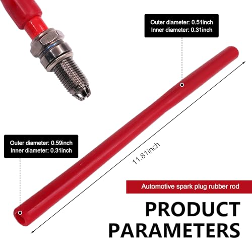 Car Spark Plug Socket, Reusable Rubber Insulation Sleeve Tool, Dual-hole Design Spark Plug Wrench for Easy Installation Removal, Universal for Most Cars, Motorcycles (Red)