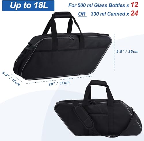 Motorcycle Saddlebag Cooler Bag, Leakproof Saddle Bag Cooler Beverage Waterproof Insert Motorcycle Cooler Bag fit for HD Touring Street Glide Road Glide Hard Saddlebags, 1 Bag