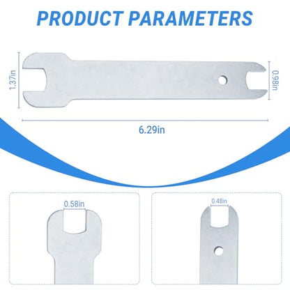 692900 Wrench | For Porter Cable 7424XP, 7335, 7336, 7424 Polisher and Orbital Sander, Metal Silver Wrench with Dual-End Design and Hang Hole