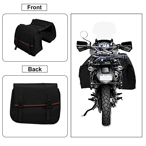 X AUTOHAUX 1Pair Motorcycle Saddlebag Side Tool Bags Cycling Motorcycle Luggage Bag Quick Release Buckle Waterproof Canvas Black 35.83''x15.35'' Travel Bag