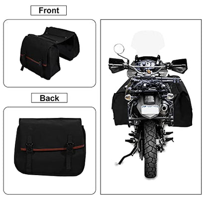 X AUTOHAUX 1Pair Motorcycle Saddlebag Side Tool Bags Cycling Motorcycle Luggage Bag Quick Release Buckle Waterproof Canvas Black 35.83''x15.35'' Travel Bag