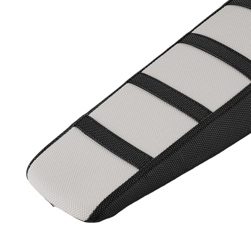 Seat Cover for Yozma IN10 Electric Dirt Bike,Black Stripe Non-Slip PVC Motorcycle Cushion Cover for E Dirt Pit Bike Ebike Yozma in 10-White - color: White-2