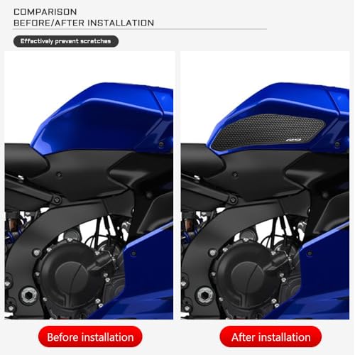 Yamaha YZF R9 2025 Fuel Tank Pad Anti-Slip Knee Grip Traction Pad | Protective Sticker for YZF-R9 Side Gas Tank | Motorcycle Accessories | Rubber Material | Black