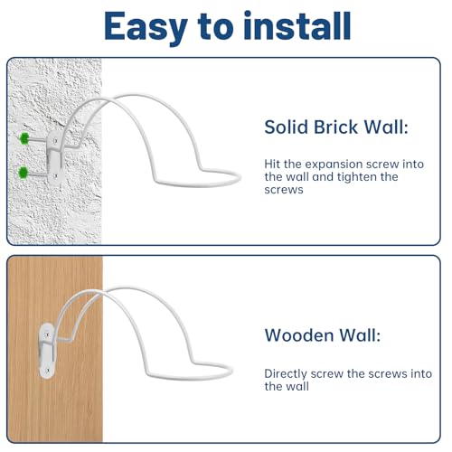 4 Pcs Helmet Holder Wall Mount, Wall Mounted Motorcycle Helmet Hook Rack with Screws for Equestrian Motorcycle Hat Rack (White) - color: White